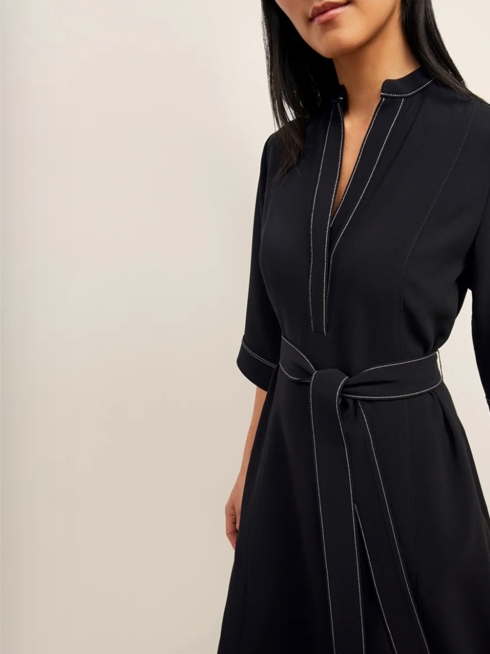 MM LaFleur Black Midi Dress with Contrast Stitching - XL - Picture 3 of 14